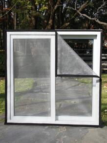 1 paquete de Malla antimosquitos autoadhesiva gris - Diseño de malla clásico, rectangular invisible, reutilizable y lavable, protección contra insectos y moscas para uso en verano