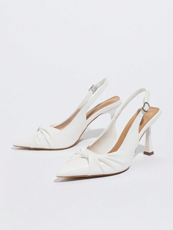 Senhoras que se deslocam com sapatos de bico e baixo estilo Vamp, estilo de festa, primavera e verão, novos sapatos femininos brancos finos de salto alto