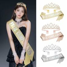1 PC Verjaardagsfeest Verzameling Kroon Sjerp Set Prinses Foto Props Met Spaanse Happy Birthday