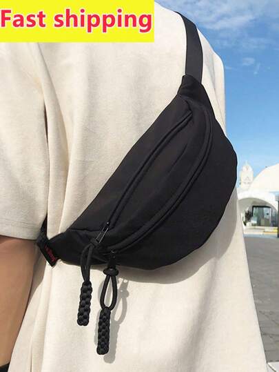 Fashion Large Capacity Black Crossbody Chest Bag, Nylon Belt Bag & Sling, Casual Waist Bag For Hiking And Outdoor Climbing, Adjustable Strap Sport Travel Multifunctional Fanny Pack Bum Bag Back To School Summer Summer Bag Spring Break Men Bag Pack School Supplies Gym Bag Purse Side Bags Belts New Life Items For Students Men Essentials Graduation Small Bag Body Bag Belt Bag For Men Pouch