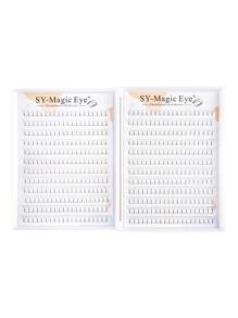 每盒 480 个扇形，卷曲 C/D，长茎，大量，厚度 0.07 毫米，5D，8-15 毫米/混合，预制扇形睫毛延长，自然柔软，派对和旅行，手工嫁接假睫毛