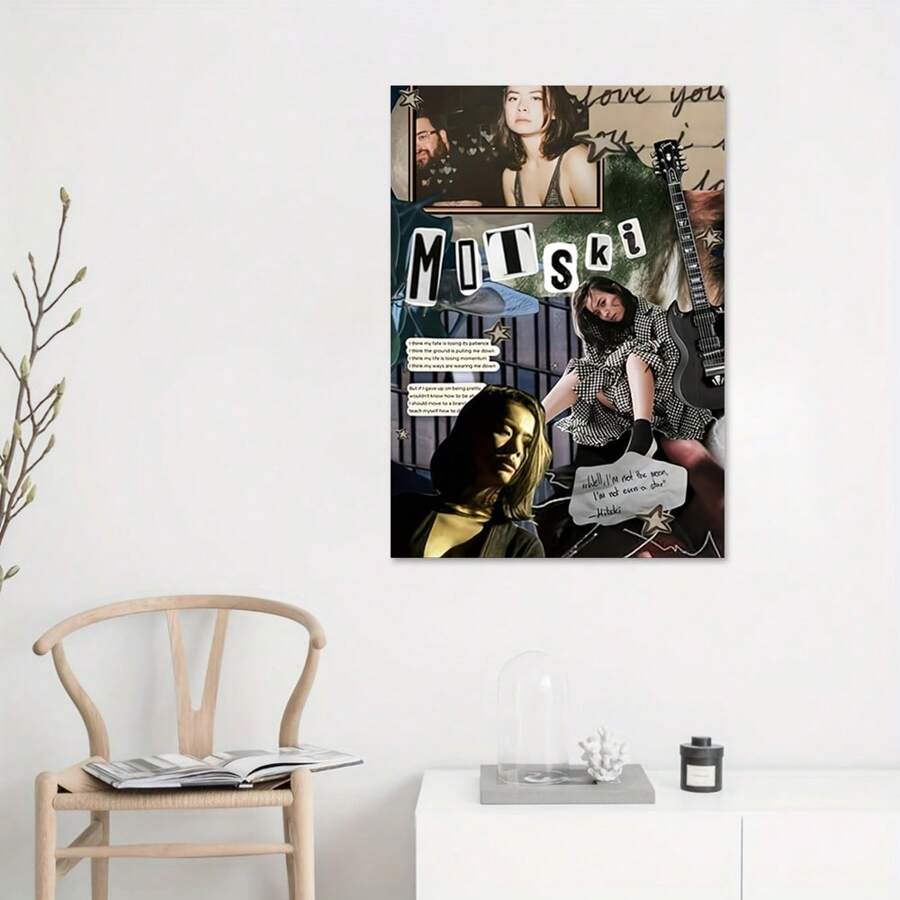 1 件米茨基风格拼贴帆布海报 - 音乐、摄影和流行文化参考艺术，适用于客厅、卧室和家庭办公室 - 适合室内/室外使用的独特礼物创意、房间装饰墙壁艺术海报 - 彩色 - 查看 1