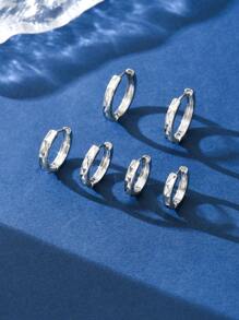 1 par de aros de aro con corte simple de 14 mm a 18 mm de plata esterlina 925 en forma de rombo, glamorosos, pendientes para mujer, regalo de aniversario, novia, cumpleaños, uso diario, joyería fina
