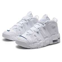 Nike รองเท้าบาสเก็ตบอล AIR MORE UPTEMPO (GS), ระบบลดแรงกระแทก, ฟิตเนสฝึกกีฬาเยาวชน DH9719-100 - สีขาว/กรมท่าเข้ม - ดู 3