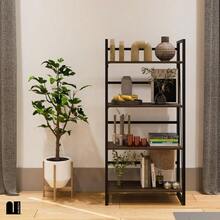 Librero Plegable con 4 Repisas para Libros, Revistas y Decoración de Madera MDF para Sala, Recamara o Estudio. Estanteria Elden con Altura de 125 cm. Bookshelf Decor. Bookcase Wood