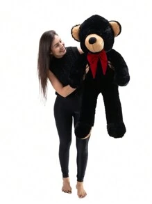 Urso Preto com Laço Vermelho