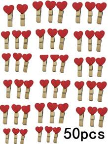 100pcs Heart Shaped Photo/Paper Clip, Mini Clothes Pins For Home/Wedding Decoration Stationery,Home Decor ,Room Decor,Wall Decor Gifts Birthday Graduation