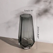 1pc Tall Straight Vase, Transparent Geometric Vase, Luxury Living Room Decor Flower Vase, Minimalist Desktop Decor Fresh Flower Vase, Suitable For Home Decor, Bedroom, Kitchen Tabletop Center Piece Gifts Birthday Graduation