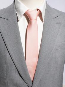 1 件男士简约领带，适合休闲外出、商务、通勤、派对 - 淨色 - 查看 5