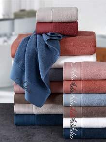 A Custom Embroidered/Face Towel /Bath Towel, Personalized Towels/Bath Towels, Customized Bathroom Towels/Towels Personalized With Letters Of The Towel/Bathroom Towel. Suitable For Daily Festivals, Valentine's Day, Women Valentine Gift Birthday Boyfriend Girlfriend, Multi-Functional, Reusable, Easy To Clean, Anti-Mold, Breathable, Ideal Gifts For Him, Ideal Gifts For Friends Home, Tea Room, For Anniversaries, For Graduation, For Weddings Home Bathroom Decor Summer