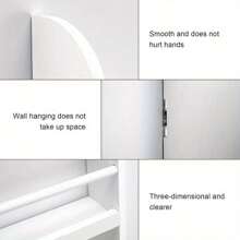 4 Layers Wooden White Wall Mounted Bookshelf Playroom MDF Magazine Rack Storage Rack Room Display Rack 117x60x 4.5CM - Variant1 - View 7