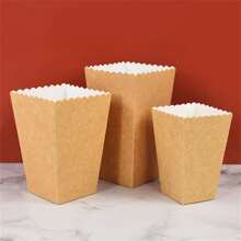 12个装纯棕色牛皮纸爆米花盒杯容器，生日电影派对回礼小零食杯，婚礼宾客零食礼盒