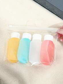 1 Piece/3 Pieces/4 Pieces Travel Separate Bottles, Extrusion Design, Portable, Leak Proof, Refillable Cosmetics Container, (With Free Label Card) Reusable, Used For Separate Packaging Of Toiletries, Shampoo, Shower Gel And Lotion, Travel Necessities, School Supplies, Holiday Camping Necessities, Holiday Accessories Mini, Used For Holiday Beach, Bathroom Collection, Bedroom Collection, Large Capacity, Business Trip, Tourism