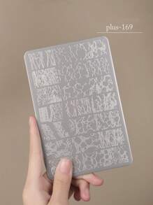 1 pieza Placa para estampado de uñas, diseño de patrón de estilo chino retro, plantillas para estampado de uñas, diseño de esmalte de uñas en gel - Herramienta de estampado de acero inoxidable, para arte de uñas DIY en el salón del hogar