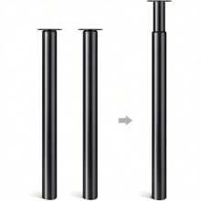 710-1100mm Adjustable DIY Metal Folding Desk Legs Kitchen Worktop Loft Legs For Furniture Table Coffee Table Dining Table 60mm Diameter(Black) - Black - View 1