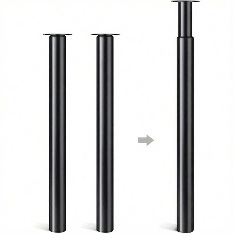 710-1100mm Adjustable DIY Metal Folding Desk Legs Kitchen Worktop Loft Legs For Furniture Table Coffee Table Dining Table 60mm Diameter(Black) - Black - View 1