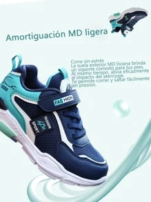 Estos zapatos deportivos elegantes e informales son transpirables y antideslizantes, adecuados para niños de 6 a 18 años. - Azul - Ver 3
