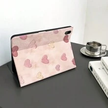 Custodia per tablet a forma di cuore stile libro, compatibile con protezioni per schermo in vetro temperato dello stesso modello, custodia protettiva per tablet, protezione anti-caduta morbida, custodia protettiva ultra-sottile/supporto intelligente/auto-risveglio compatibile con iPad 10.2 pollici 2021/2020 iPad 9a/8a generazione/, custodia per tablet, con supporto per penna, supporta la funzione di riattivazione/sospensione automatica - nero - Visualizzare 5
