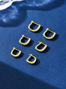 1 对迷人 925 纯银 9 毫米 - 11 毫米简约微镶超闪亮环状耳钉女士周年纪念女友生日礼物约会日常佩戴耳环精美珠宝 - 超閃耳扣 - 查看 5