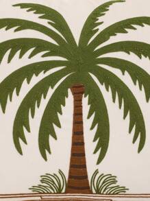 Miater Coconut Tree Embroidered Cushion Cover, Velvet Summer Decorative Pillow Case For Living Room, Bedroom