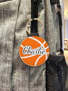 1pc Personalized Sublimation Keychain DIY Craft Kit Round Keychains For Everyone PU Leather Blanks Key Ring,Custom Name AndBall Pattern Gift. Ideal For Him, Her,Boyfriend,Girlfriend,Dad,Mom,Family,Friends, Wife, Husband,Pet, For Anniversaries,For Valentine's Day,For Christmas,For Mother's Day,For Father's Day For Holiday Gifts And Party Favors.