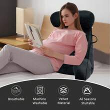 Large Reading Pillow For Bed And Sofa With Removable Neck Roll, Ideal Adult Back Cushion With Memory Foam For Comfortable Reading, Working, Playing, Watching TV, Relaxing