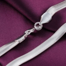 925 Silver Fashionable Round Snake Bone Necklace, Width 6MM, Suitable For Daily Wear And Gift Giving - White - View 5