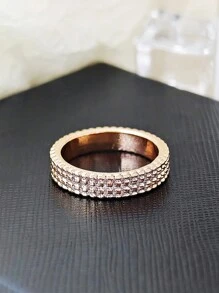 Moonso 镀银美学全圆方晶锆石永恒戒指适用于婚礼订婚奢华手指批发珠宝 R721 - 銀色 - 查看 11