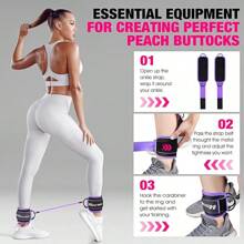 GYHSAnkle Resistance Bands With Cuffs, Ankle Bands Working Out, Ankle Resistance Band Leg, Booty Workout Equipment Kickbacks Fitness Training, Exercise Bands Butt Lift Women - Purple - View 5