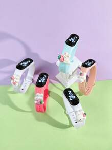 5pcs/Set Kids Watches Limited Edition, M3 Touchscreen LED, 5 Cute Little Rabbit Designs, Children Sports, Travel, Study, Versatile, Fashionable, Lightweight, Electronic Watch Combo Set - Multicolor - View 4