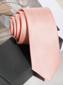 1 件男士简约领带，适合休闲外出、商务、通勤、派对 - 淨色 - 查看 4