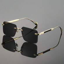 男女通用无框太阳镜，经典款，适合户外、驾驶、钓鱼、骑行、运动、聚会、旅行、商务，夏季海滩度假、户外、旅行的时尚选择 - 彩色 - 查看 13