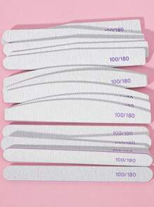 10/20pcs Nail File: 100/180 Coarse/Gritty Nail File Plates, Zebra Pattern Double Sided Washable Coarse Nail File For Removing Acrylic Nails And Nail Extensions Nail Care Nail Care Set Salon Home Use (Oval, Rhombus, Half Moon)