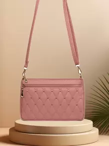 1 túi xách nữ Lingge Love Style, Túi đeo vai thời trang, dễ thương và tươi mới, Túi đeo chéo màu đen, Túi máy ảnh thời trang và đơn giản, Tay nghề thủ công tinh tế, Nhiều lớp, dung lượng lớn, Đựng đồ trang điểm, Son môi, Ví đựng tiền xu, Dây đeo vai có thể điều chỉnh để tự làm, Túi điện thoại thời trang thường ngày, Túi xách dễ thương, Túi đeo vai vuông nhỏ, Túi có dây kéo bằng da PU, Đa năng để sử dụng hàng ngày, Trợ thủ đắc lực khi đi du lịch, Quà tặng ngày lễ, Nhiều màu sắc để lựa chọn - Nhiều màu - Xem 2