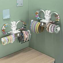 1/2pcs Wall Mounted Hair Accessories Storage Rack Punch Free Hair Hoop Hair Tie Hair Clip Hairband Display Stand Barrettes Organizer