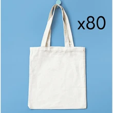 80 Bolsas Tote Bag Manta Cruda 100% algodón, Bolsa Ecologica, Bolsa de regalo para personalizar, Bolsa para boda, Bolsa para recuerdos, Bolsa para serigrafia, Bolsa de publicidad, Paquete de bolsas promocionales, Bolsas para accesorios, Bolsas para supermercado, Bolsa reutilizable, Bolsa de compras, Bolsa de playa, Bolsa para eventos, Bolsa para festivales, Bolsa de almacenamiento, Bolsa fabricada en México - Beis - Ver 1