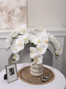 1/3/5/10 PEÇAS Flores de Orquídea Artificiais, 9 Grandes Hastes de Flores de Orquídea Phalaenopsis de Toque Real e Vibrantes, Arranjos Clássicos de Orquídeas Artificiais, Flores de Orquídea Phalaenopsis de Seda Decorativas, Ramos de Flores Artificiais para Decoração Doméstica da Sala de Estar, Arranjo Floral de Casamento de Hotel, Bela Decoração Doméstica para Halloween, Ano Novo Chinês, Ótimos Presentes para Namorada e Mãe no Dia dos Namorados e Dia das Mães, Dia dos Namorados, Presente