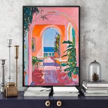 Wall Art Prints, Vintage Canvas Wall Art Colorful Poster Pictures Pink Wall Decor For Living Room Bedroom Farmhouse Decoration Poster, Framed And Ready To Hang. (30x45cm)12x18inch Framed