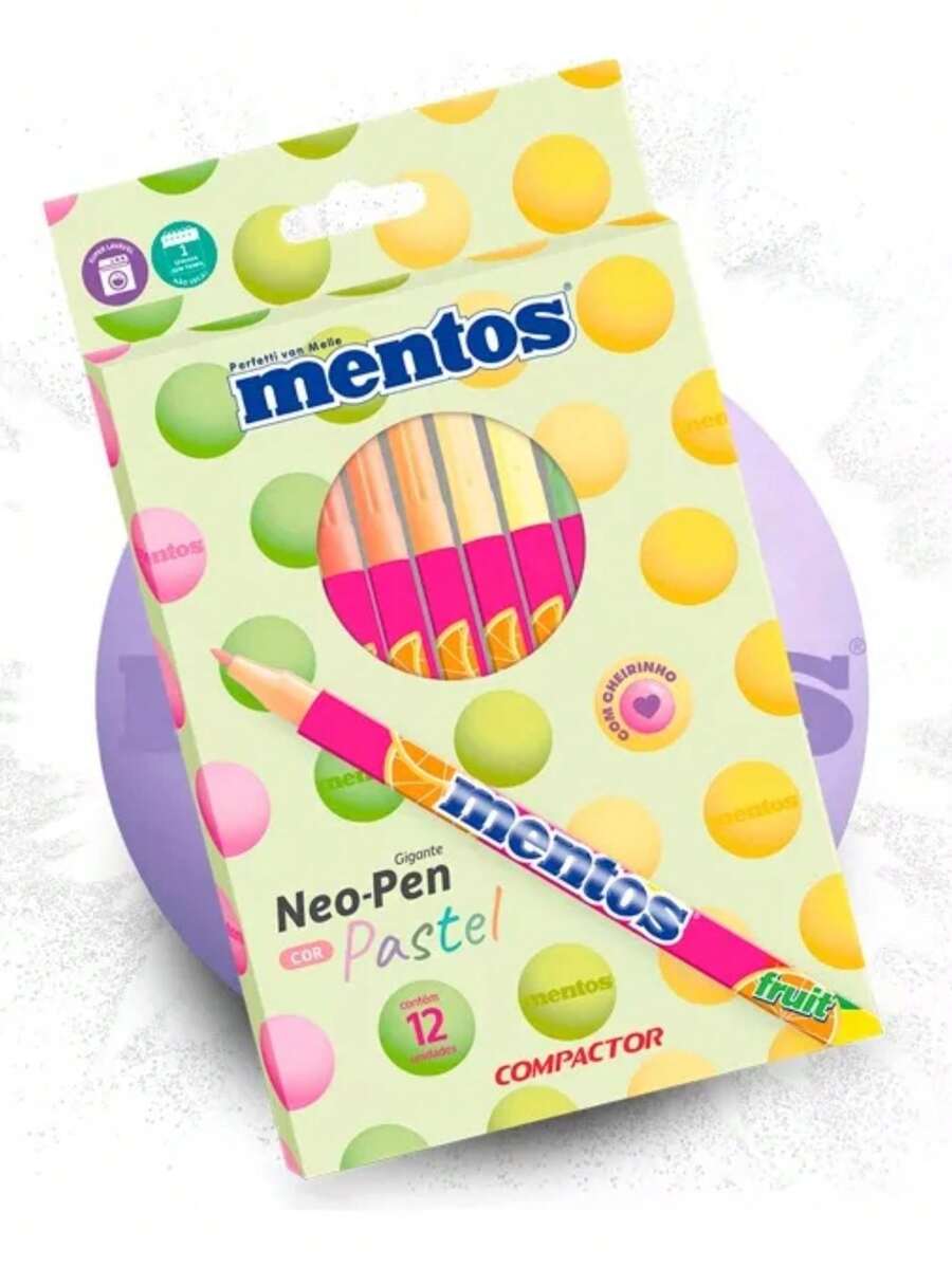 Mentos Scented Compactor Neo Pen Pastel 12 Colors - 彩色 - 查看 1