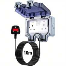 5-25M 2 Gang Outdoor Socket 13Amp With Extension Lead Switched Sockets Garden Power Socket External - 10M - View 11
