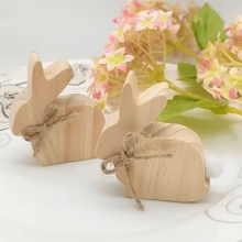 3/6pcs Easter Rabbit Decorations, Home Crafts, Rabbit Decor, Cute Wooden 3D Rabbits With Bow And Tail, Handmade Freestanding Wooden Bunnies, Suitable For Various Rooms, No Electricity Needed, Ideal For Easter Holiday Decoration, Party Decor, Home Decor DIY Craft, Party Gifts, Birthday Gifts, Easter Gifts, Thanksgiving Gifts, Valentine's Day Gifts