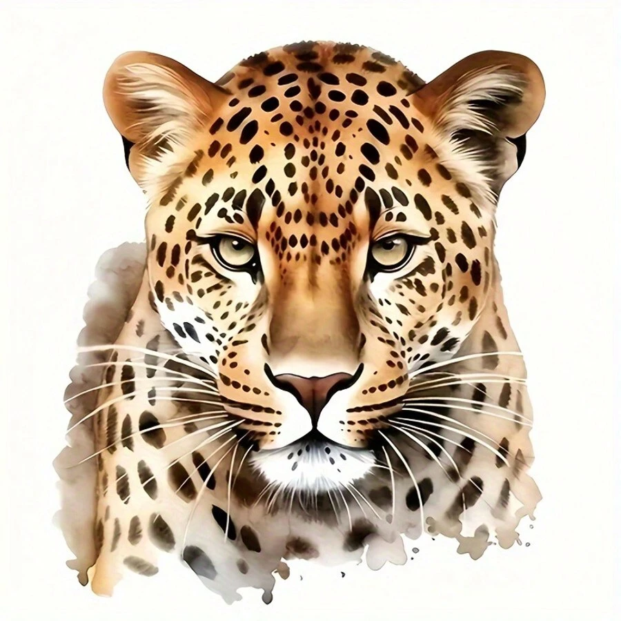 1pc/2pcs/3pcs Ink Art Leopard - Heat Transfer Patch, DIY Iron-On Washable Patch, Suitable For DIY T-Shirts, Jeans, Sweatshirts, Handbags, Pillows