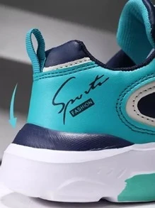 Estos zapatos deportivos elegantes e informales son transpirables y antideslizantes, adecuados para niños de 6 a 18 años. - Azul - Ver 10