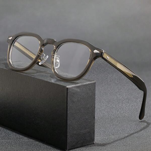 Gafas con montura de TR90 de estilo retro y patillas de acetato - Gafas ópticas de moda clásica elegante para uso al aire libre, viajes y estilo urbano