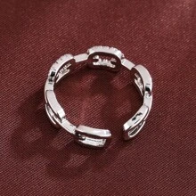 1pc Versatile Cubic Zirconia Inlaid Open Ring