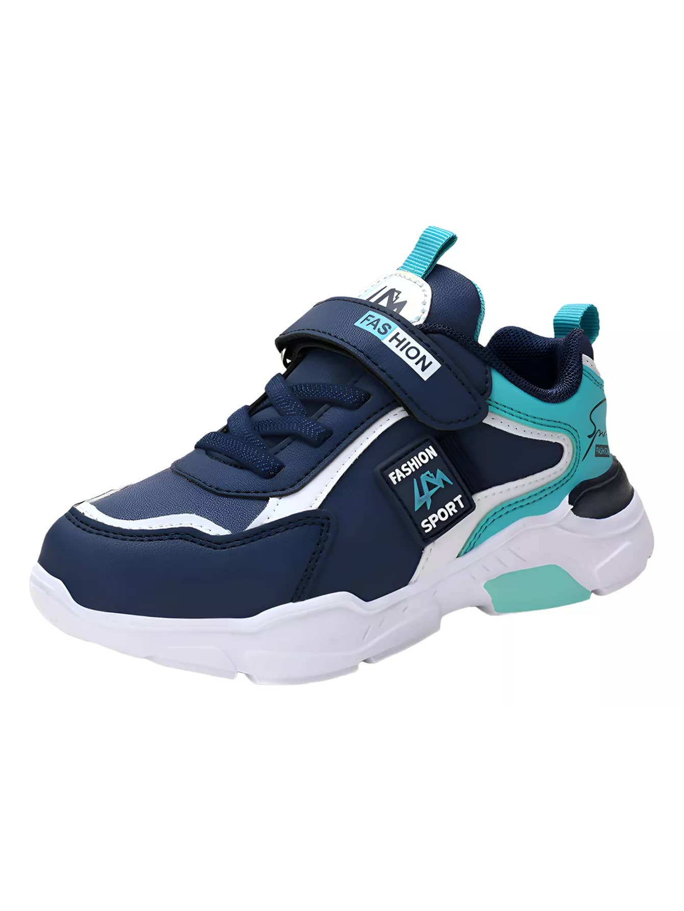 Estos zapatos deportivos elegantes e informales son transpirables y antideslizantes, adecuados para niños de 6 a 18 años. - Azul - Ver 1