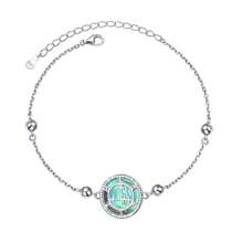 Sigil Of Lilith Abalone Shell Bead Chain Bracelet, 925 Sterling Silver, 7+2 Inches - Sigil Of Lilith - View 1