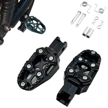 Vmingo Universal Aluminum Motorcycle Footrest Decorative Support 2pcs - Black - View 1