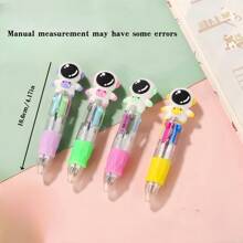 5 支/10 支迷你彩色圆珠笔、工艺笔、文具用品、多功能（4 合 1）可伸缩 4 色墨水、0.7 毫米子弹头，书写顺畅流畅，多种风格，无羽毛，适合日记和节日礼物。