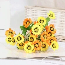 2件装6枝24朵仿真雏菊荷兰菊仿真花束家居装饰花束婚礼装饰花束新娘手捧花餐厅桌面仿真花束摆件花瓶插花DIY花束摄影道具假花束 - 彩色 - 查看 12